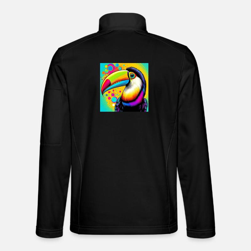 Toucan Pop Art - Unisex Softshell Jacket - black