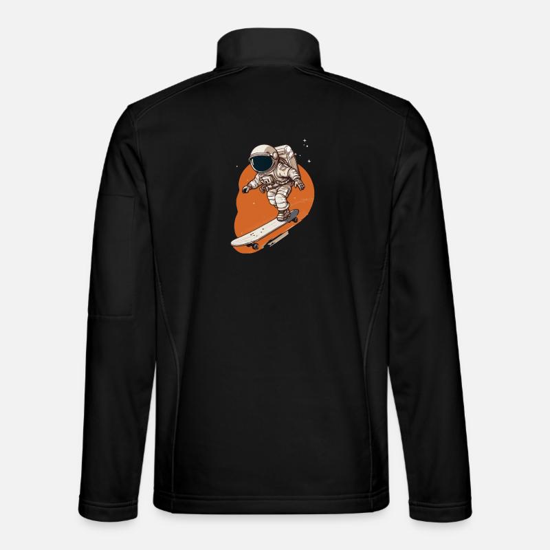 Astronaut Skateboarder in Orbit - Unisex Softshell Jacket - black