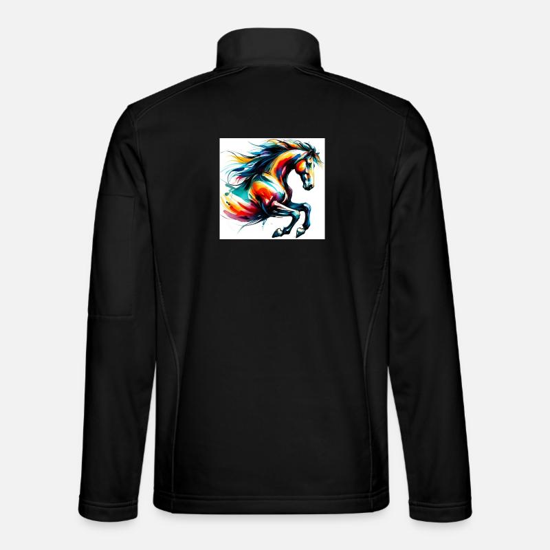 Pferd - Unisex Softshelljacke - Schwarz