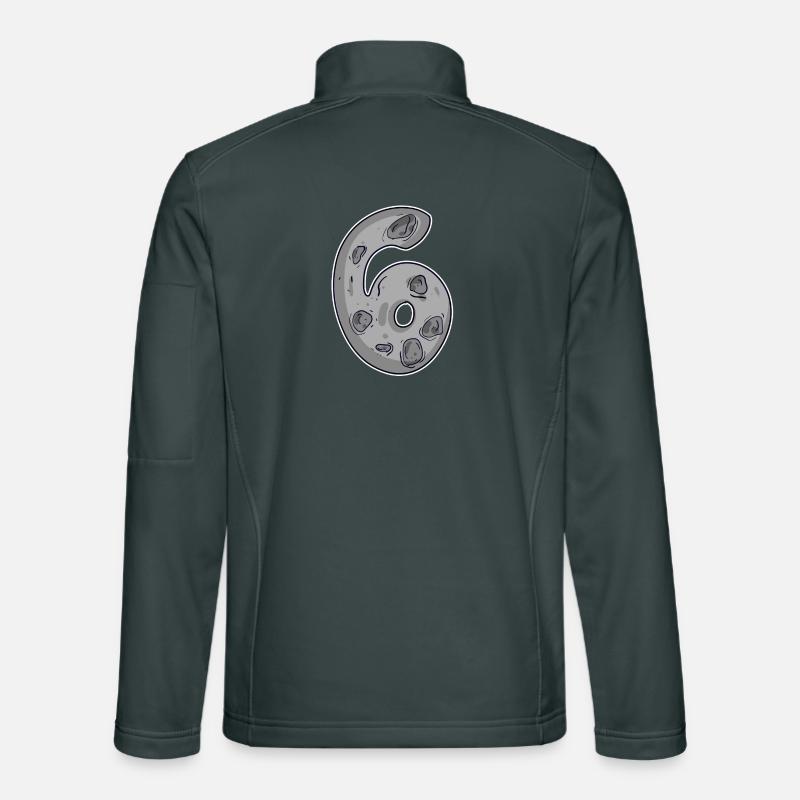 Number 6 Number Space Moon Unisex Softshell Jacket