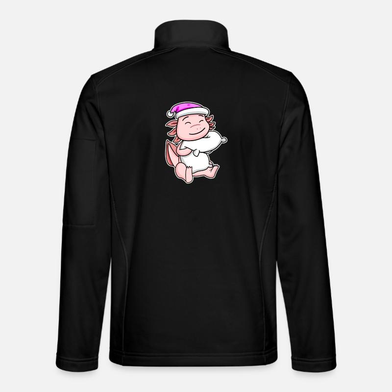 Axolotl Müde Ausschlafen Schlafen Mädchen - Unisex Softshelljacke - Schwarz