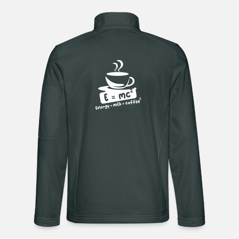 E= mc2 Kaffee lustige Sprüche Einstein Cafe Symbol Unisex Softshelljacke