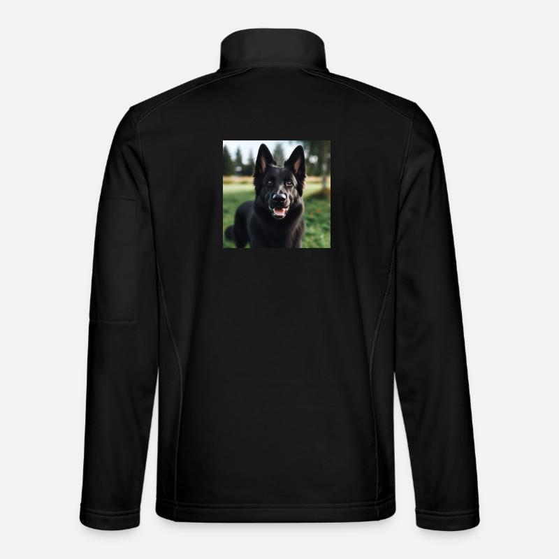 Black German Shepherd Unisex Softshell Jacket