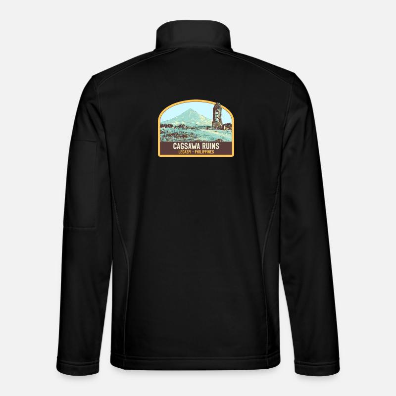 Ruines de Cagsawa, volcan Mayon, Philippines - Veste en tissu softshell Unisexe - noir