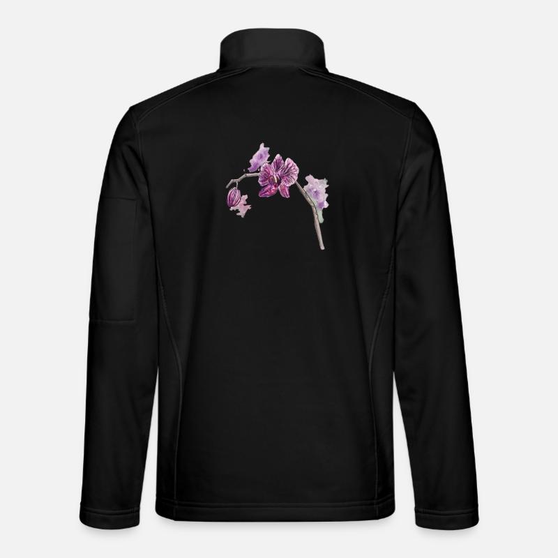 Orchidee - Pflanze - Blume - Unisex Softshelljacke - Schwarz