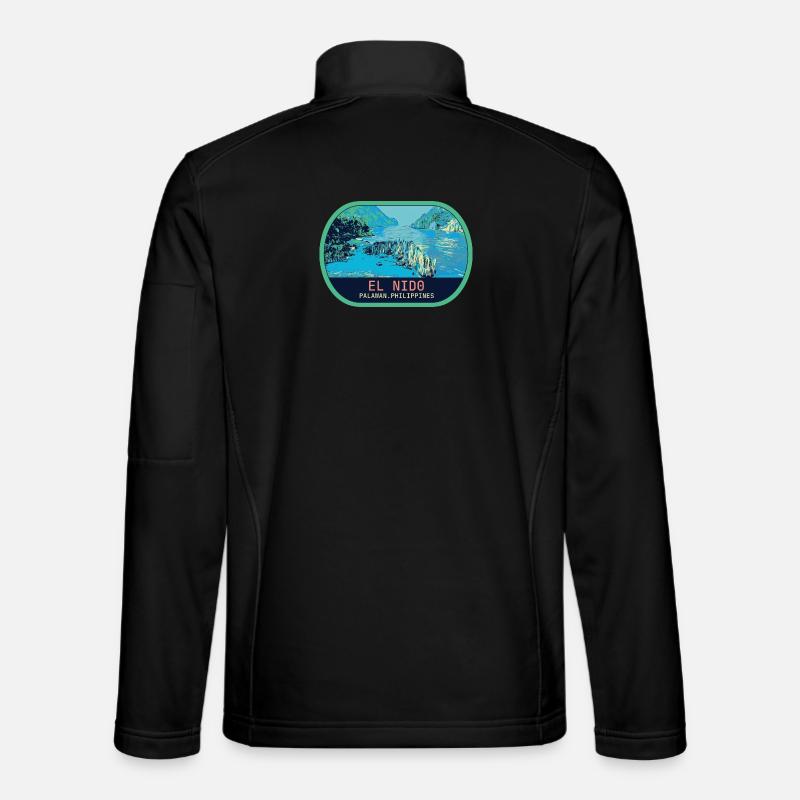 Atemberaubendes El Nido: Himmlische Luftaufnahme - Unisex Softshelljacke - Schwarz