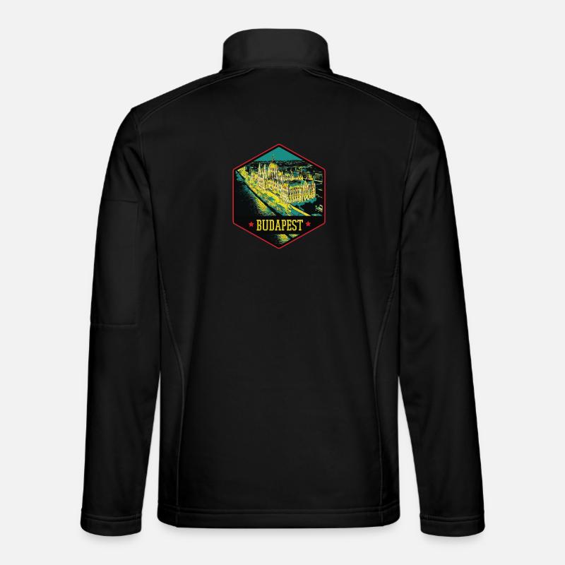 Nächtliche Illustration Historisches Budapest Unisex Softshelljacke