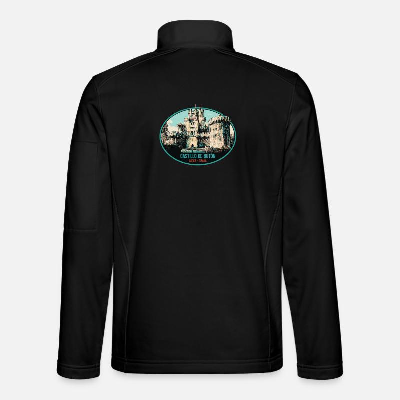 Illustration Chateau Butrón, Spain - Unisex Softshell Jacket - black