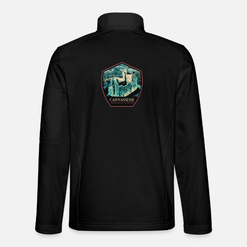 Illustration Carnasserie Castle, Scotland - Unisex Softshell Jacket - black