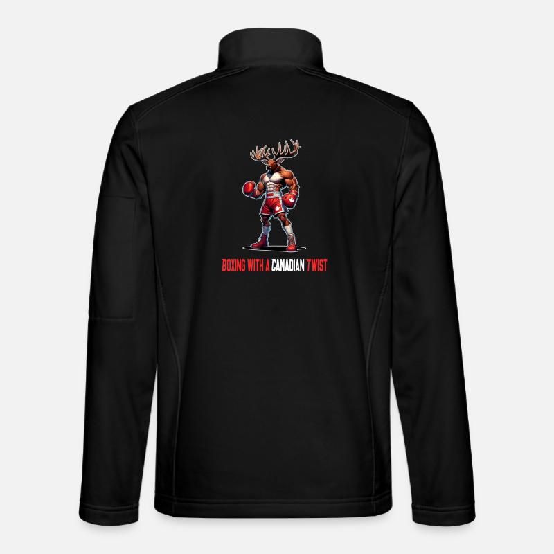 Canada elk box design - Unisex Softshell Jacket - black