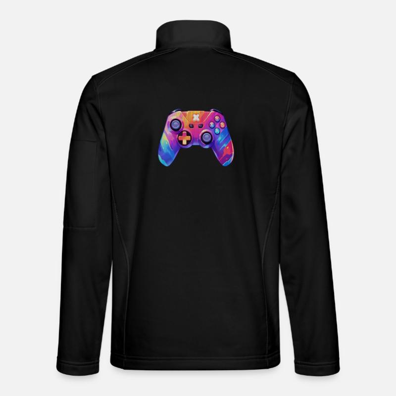 Pixel-Art-Videospiel-Controller - Unisex Softshelljacke - Schwarz
