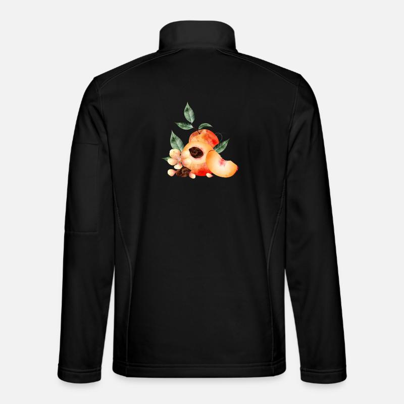 Demi-pêche, pêches, pêches, fleurs et quartier Veste en tissu softshell Unisexe