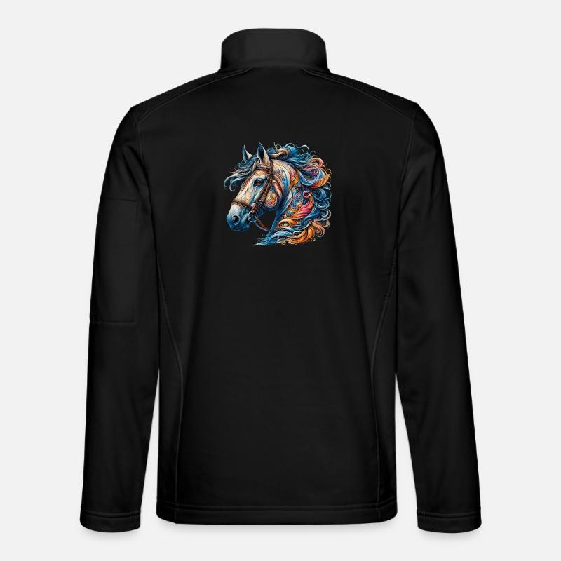 Pferd - Unisex Softshelljacke - Schwarz