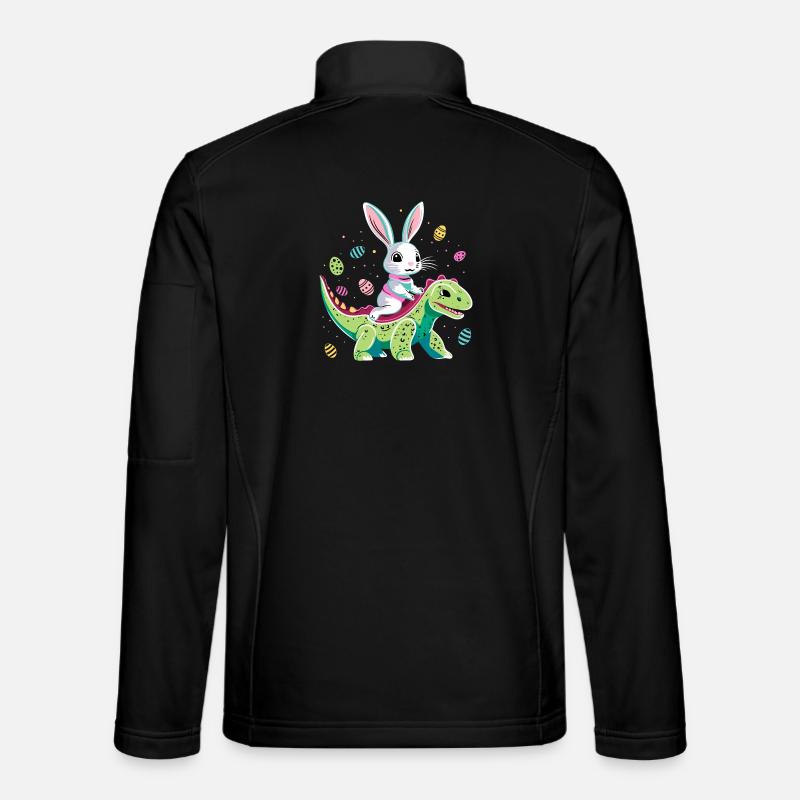 Lapin de Pâques Rides Dinosaure - Veste en tissu softshell Unisexe - noir