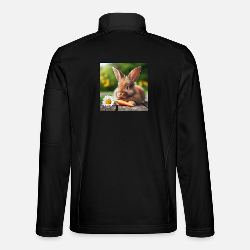 Adorable bunny - Unisex Softshell Jacket - black