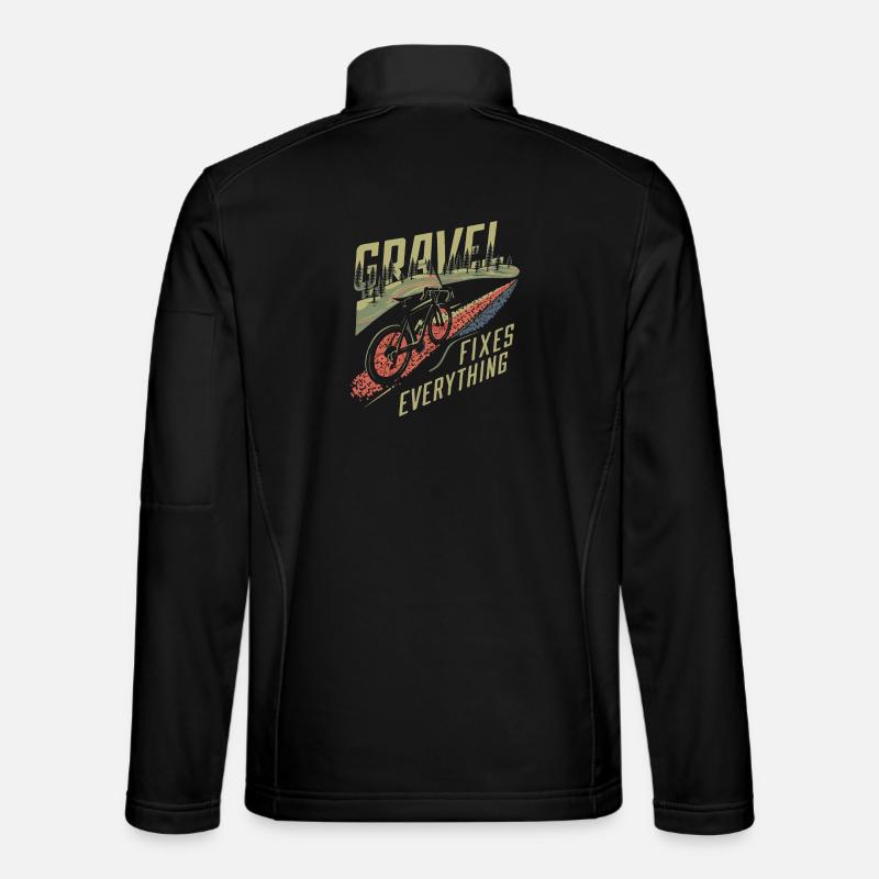 Gear and Trail Cycling Art - Unisex Softshell Jacket - black