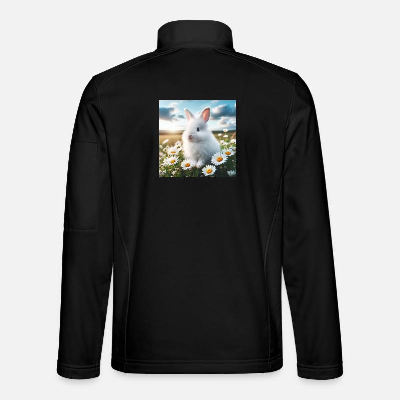 Entzückender weißer Hase - Unisex Softshelljacke - Schwarz