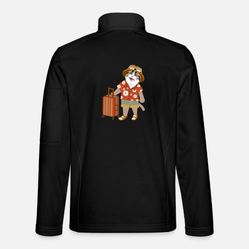 Katzen-Reiselaune - Unisex Softshelljacke - Schwarz
