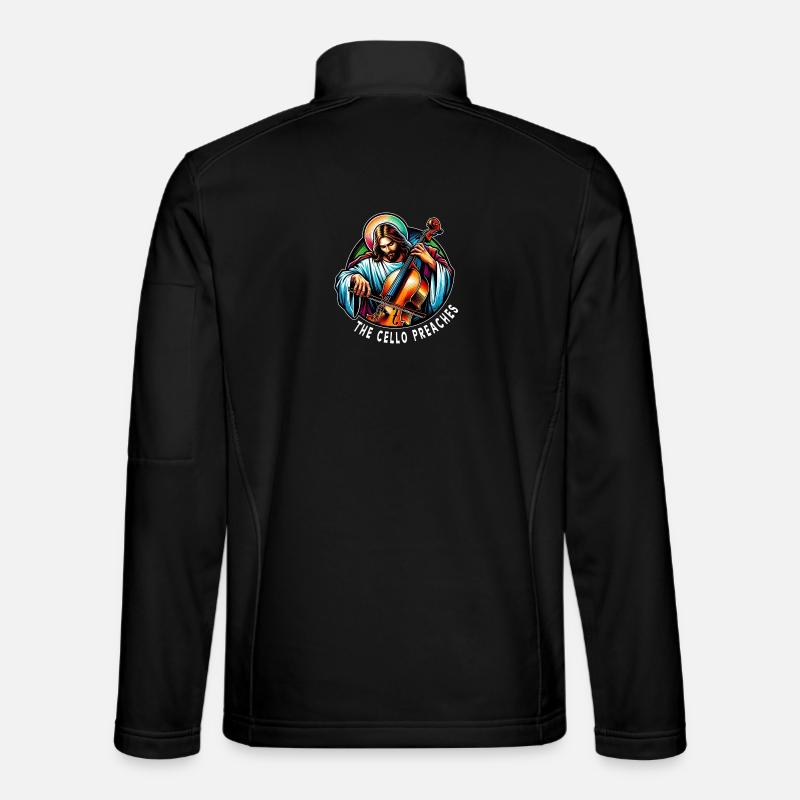 Le violoncelle prêche Jésus-Christ - Veste en tissu softshell Unisexe - noir