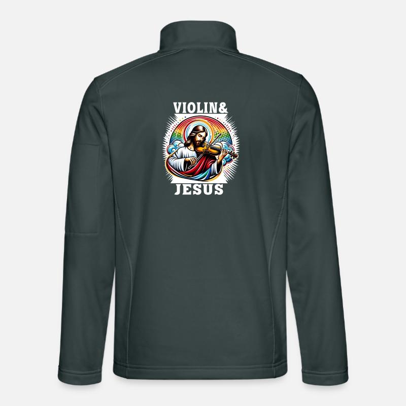 Conception musicale pour violon et Jésus Christ Veste en tissu softshell Unisexe
