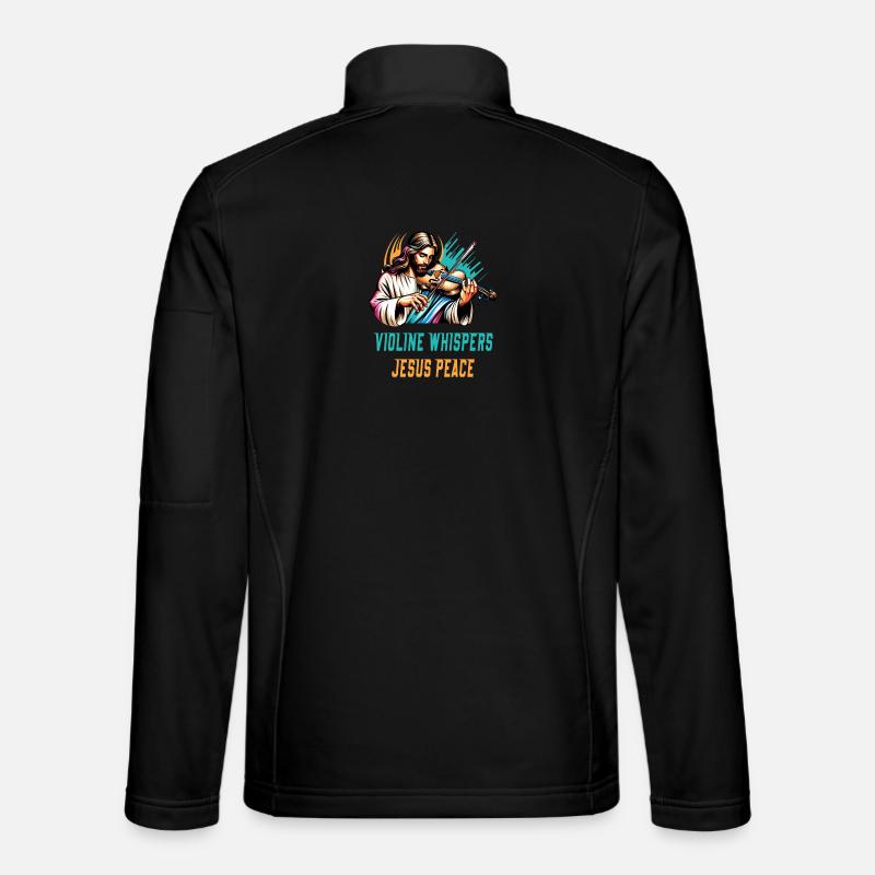 Violin whispers Jesus peace design - Unisex Softshell Jacket - black