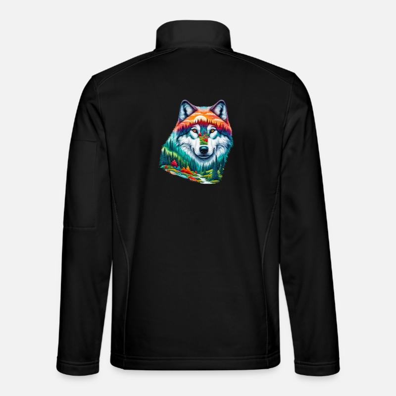 Wolf - Unisex Softshell Jacket - black