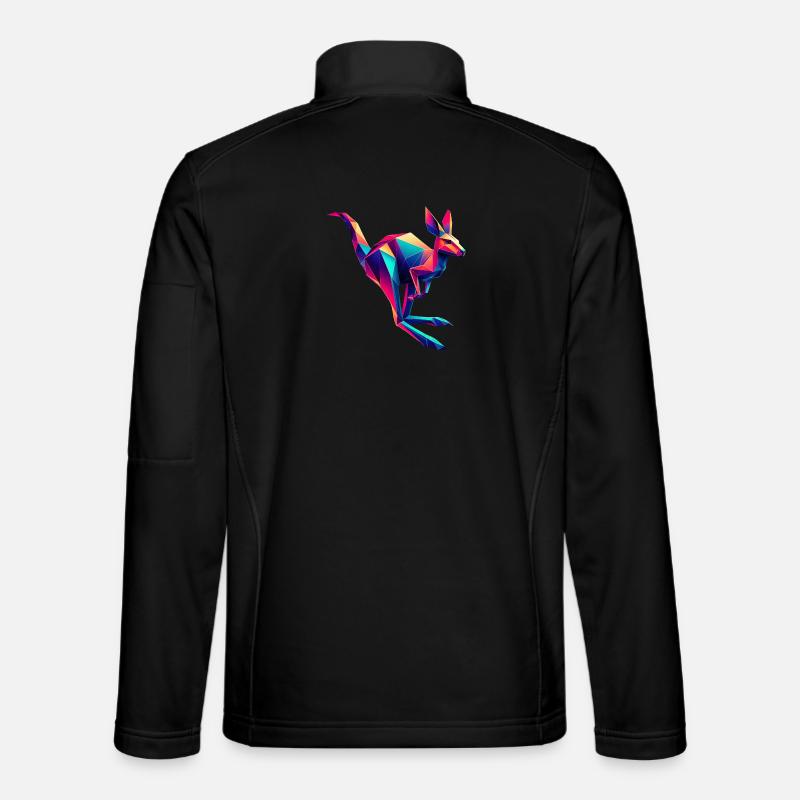 Kangaroo Origami Geometric 3D - Unisex Softshell Jacket - black
