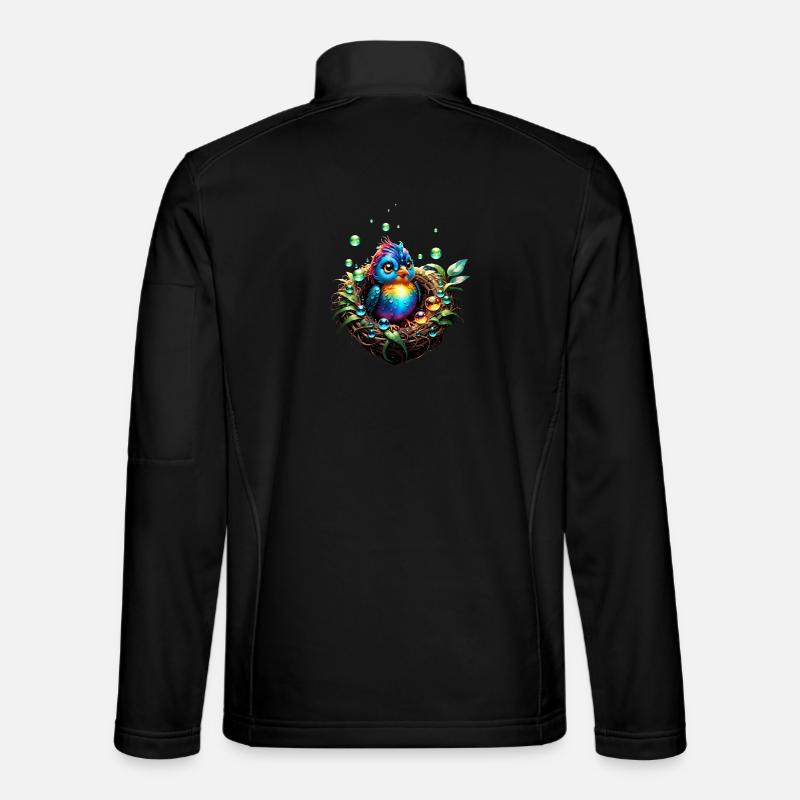 Bunter ausgefallener Vogel. - Unisex Softshelljacke - Schwarz