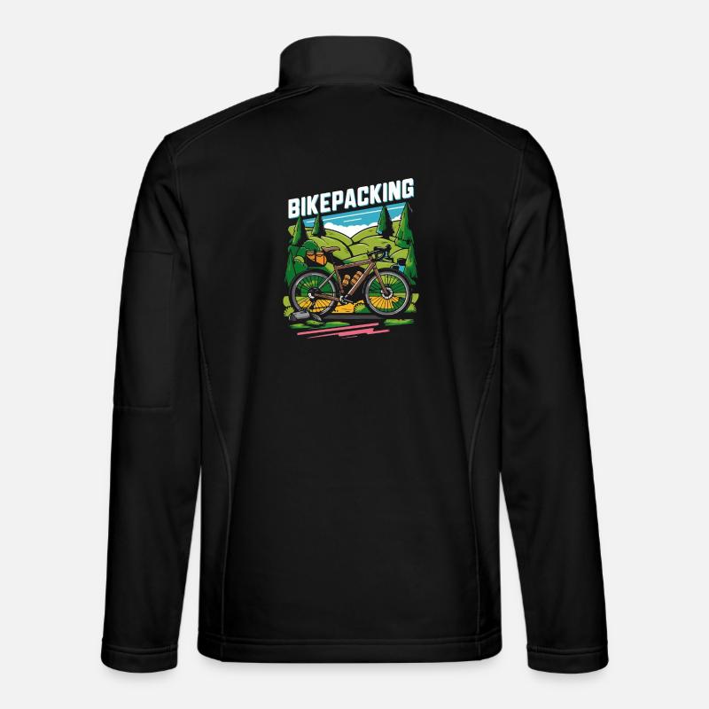 Bikepacking-Abenteuerszene - Unisex Softshelljacke - Schwarz