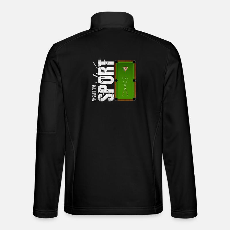 Eins mit dem Sport - Billard - Unisex Softshelljacke - Schwarz