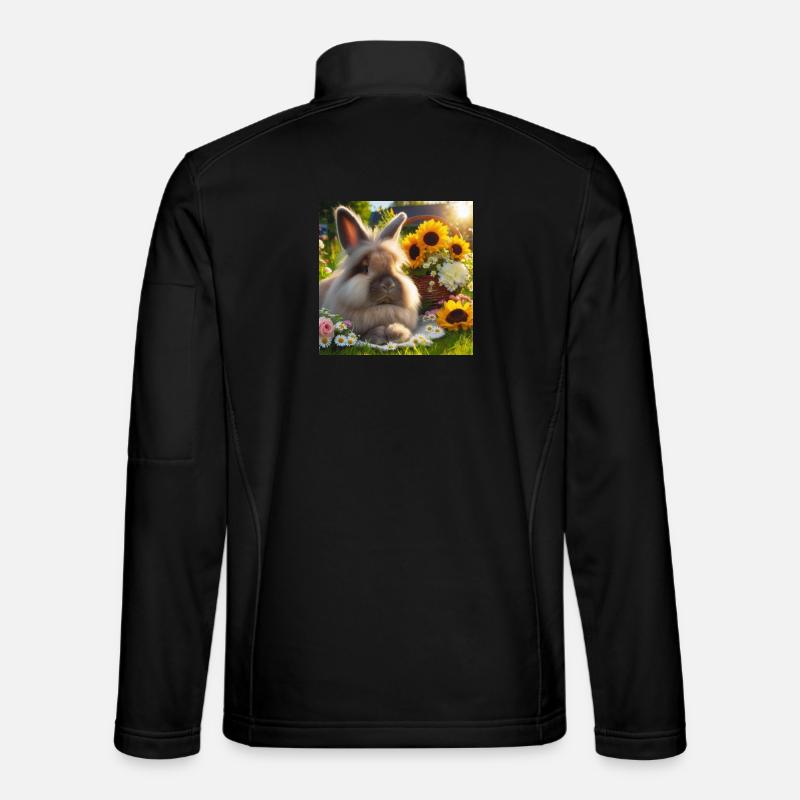 Grey Angora Rabbit - Unisex Softshell Jacket - black