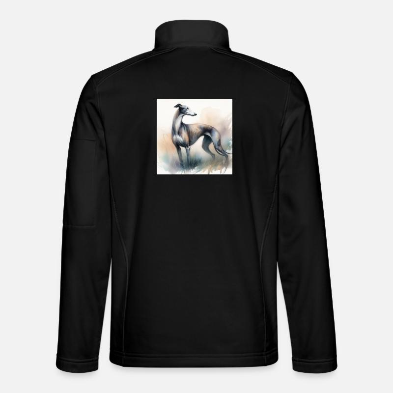Lévrier aquarelle Veste en tissu softshell Unisexe