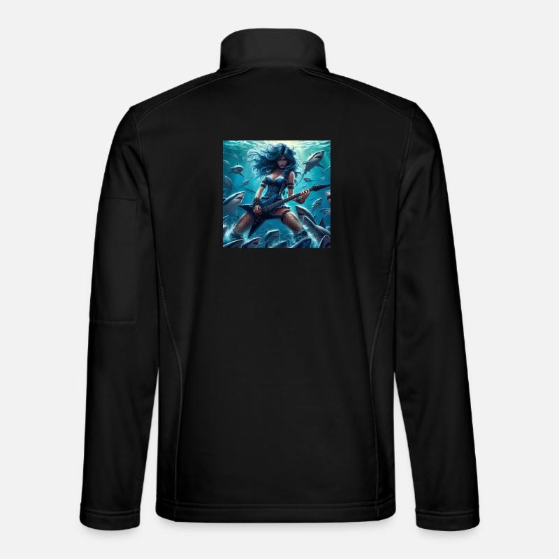 Metalhead unter Haien - Unisex Softshelljacke - Schwarz