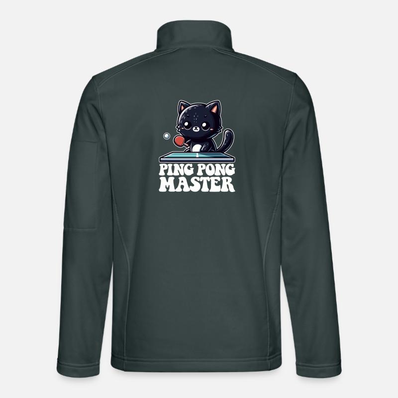 Ping Pong Master Katze Black Cat Dad Outfit Unisex Softshelljacke