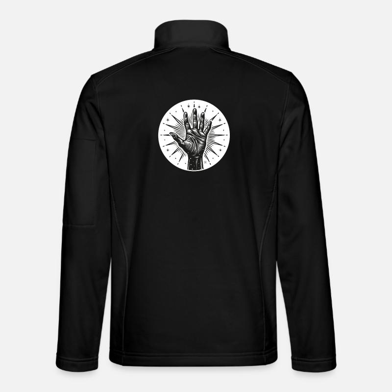Star Hand with Flashes - Unisex Softshell Jacket - black