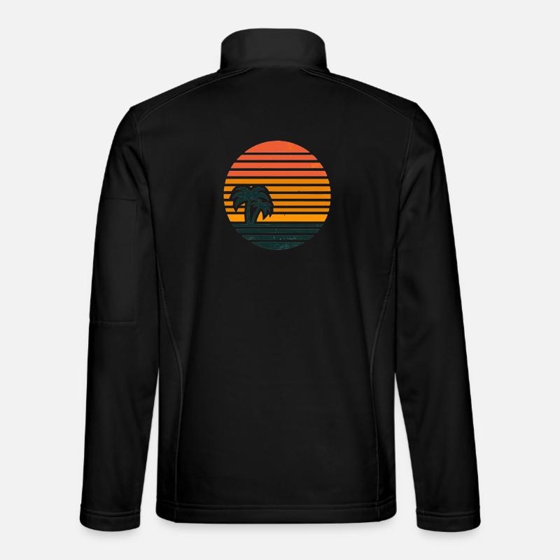 Sunset with palm trees - Unisex Softshell Jacket - black