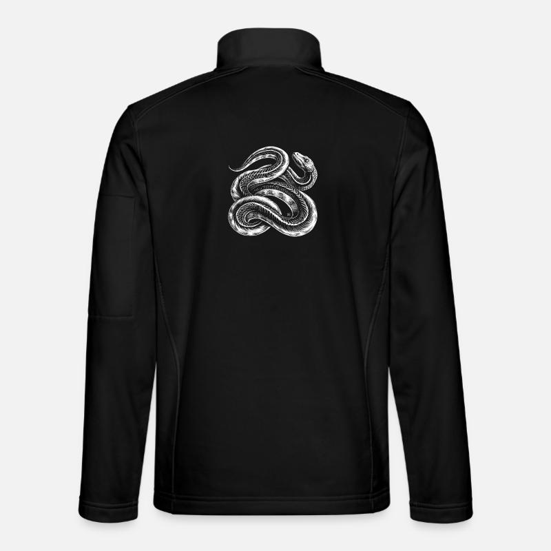 Weiße verschlungene Schlange - Unisex Softshelljacke - Schwarz