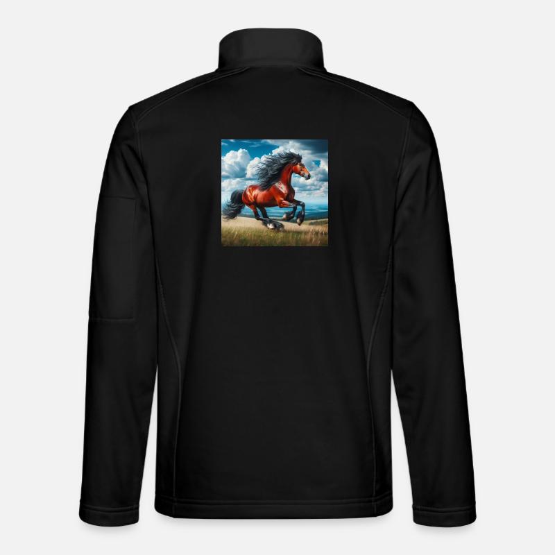Galoppierendes Pferd - Unisex Softshelljacke - Schwarz