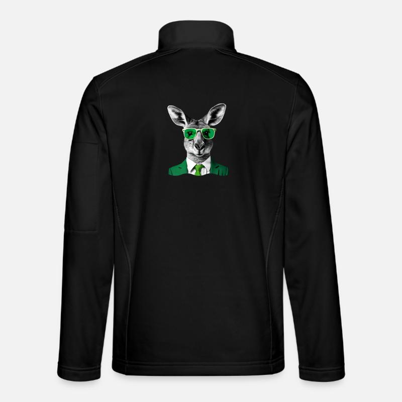Neon Kangaroo in Green Suit - Unisex Softshell Jacket - black