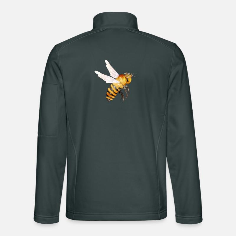 Flying queen bee hand drawn Unisex Softshell Jacket