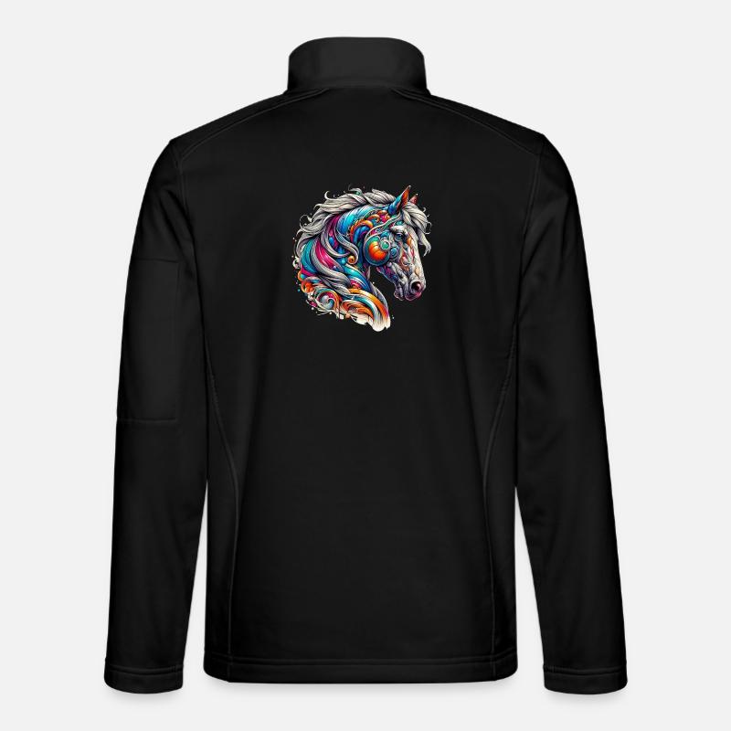Pferd - Unisex Softshelljacke - Schwarz