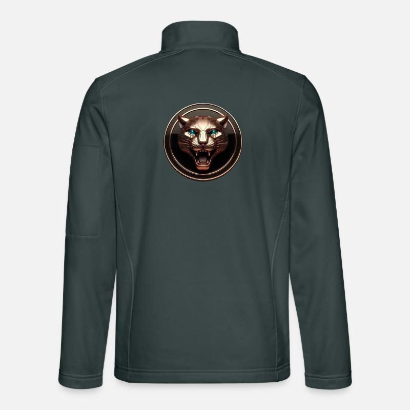 Futuristischer Tech-Panther Gold Unisex Softshelljacke