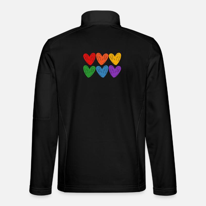 LGBTQIA-Regenbogenherzen - Unisex Softshelljacke - Schwarz