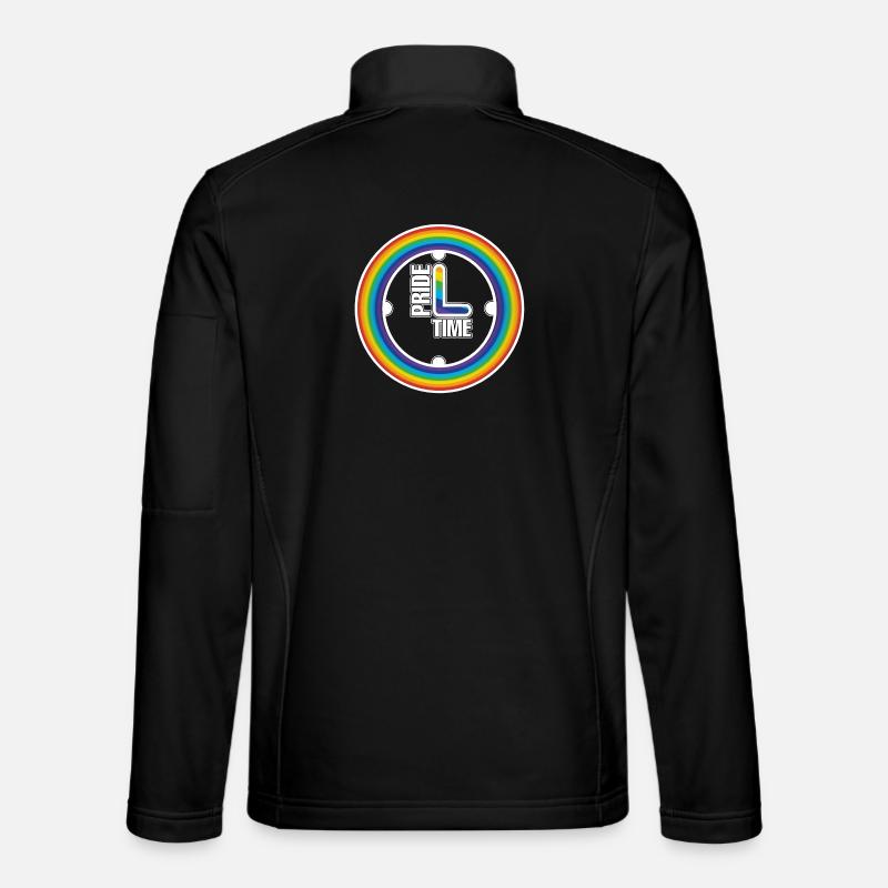 Regenbogen Pride Ring Uhr - Unisex Softshelljacke - Schwarz