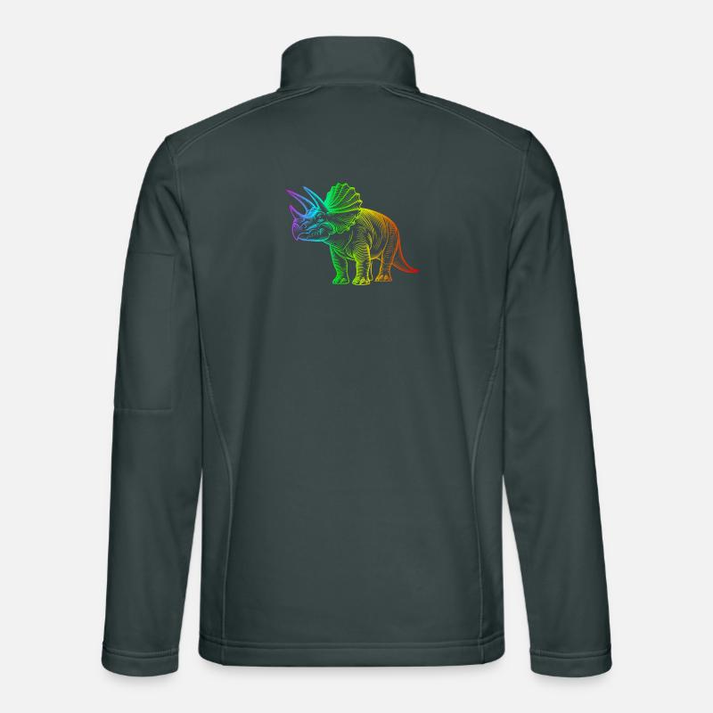 Rainbow Triceratops Dinosaur Unisex Softshell Jacket