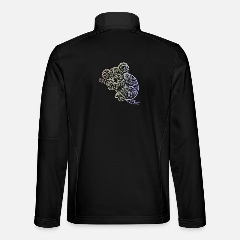 koala en motifs aborigènes , tribal - Veste en tissu softshell Unisexe - noir
