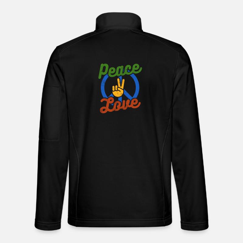 Frieden, Liebe - Unisex Softshelljacke - Schwarz