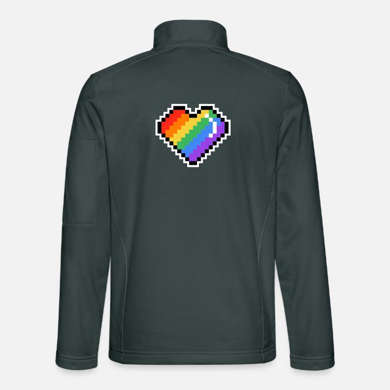 Pixel Regenbogenherz Unisex Softshelljacke