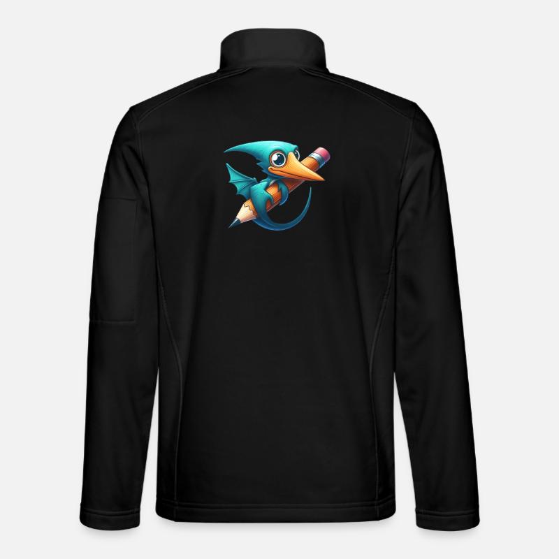 Pterodaktylus Bleistift Kawaii Flugsaurier Dino - Unisex Softshelljacke - Schwarz