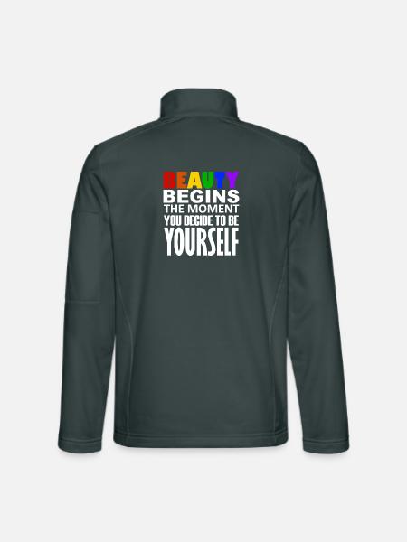 LGBTQIA+ - Unisex Softshelljacke - Dunkelgrau - Hinten